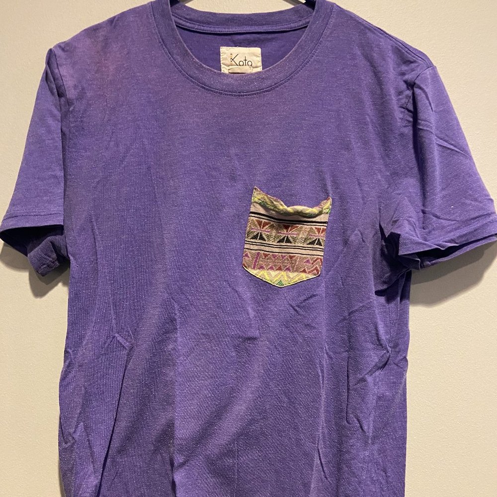 Men's Koto Urban Outfitters Purple Tee w/ Stylish Pocket - Small